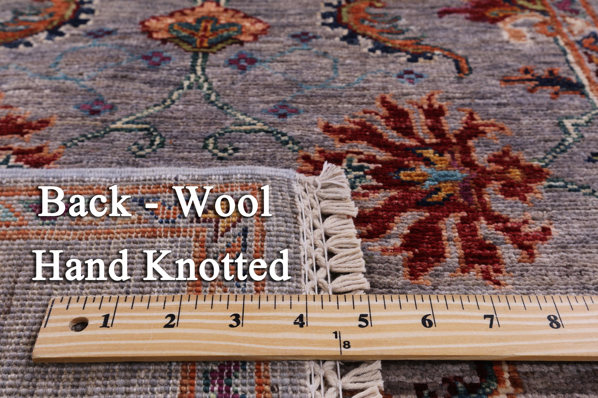 Grey Peshawar Handmade Wool Runner Rug - 2' 8" X 9' 9" - Golden Nile