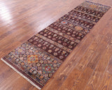 Khorjin Persian Gabbeh Handmade Wool Runner Rug - 2' 8" X 10' 0" - Golden Nile