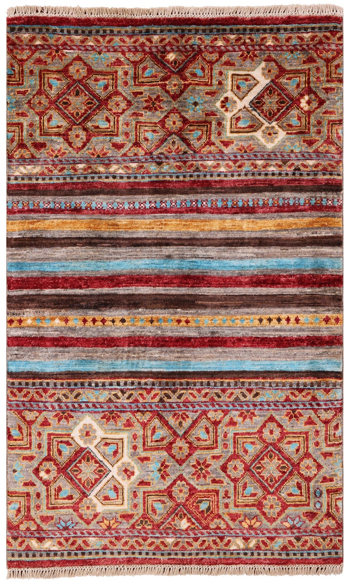 Khorjin Persian Gabbeh Handmade Wool Rug - 2' 9" X 4' 2" - Golden Nile