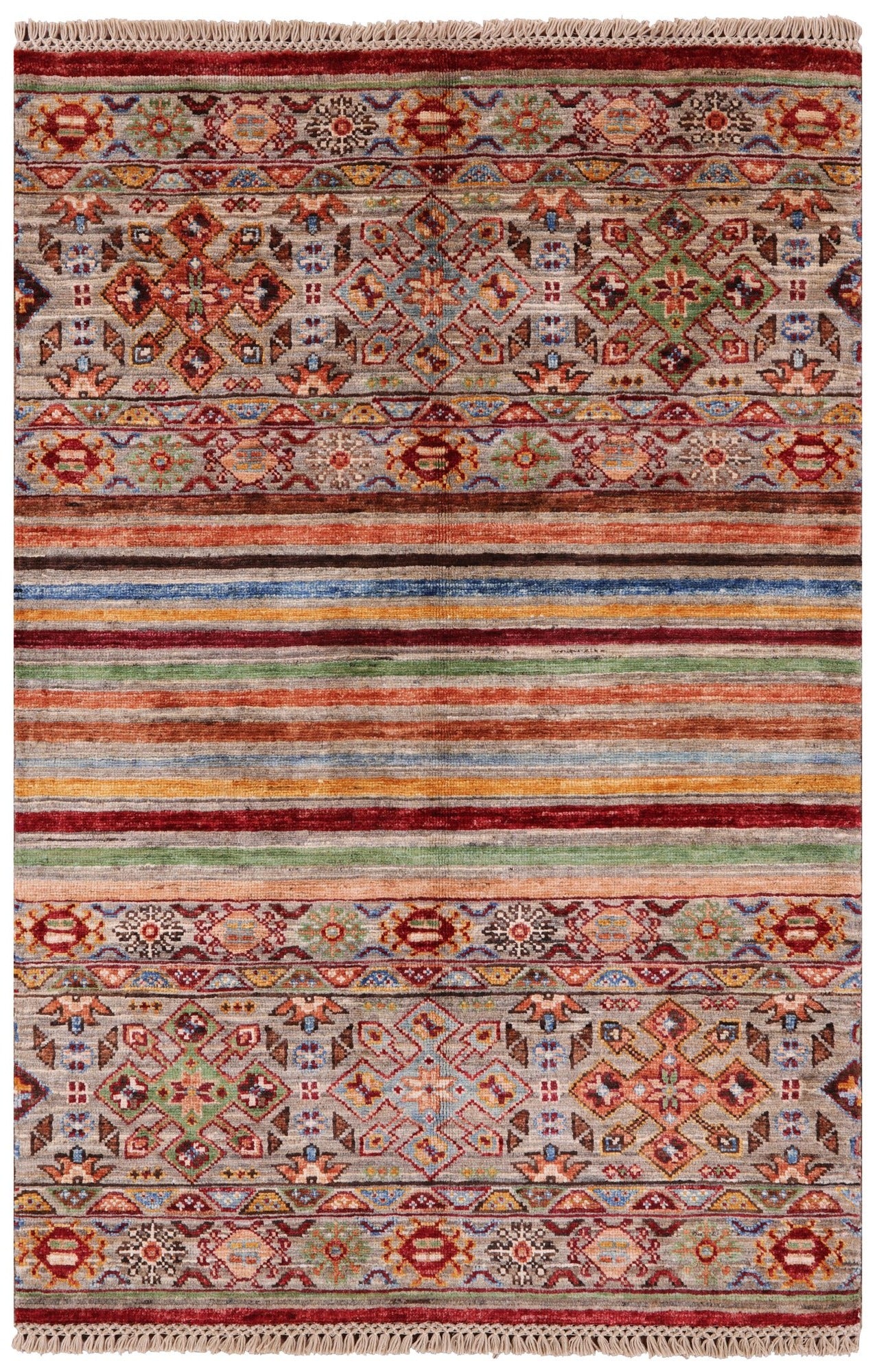 Khorjin Persian Gabbeh Hand Knotted Wool Rug - 2' 8" X 4' 1" - Golden Nile