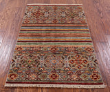 Khorjin Persian Gabbeh Hand Knotted Wool Rug - 2' 8" X 4' 1" - Golden Nile