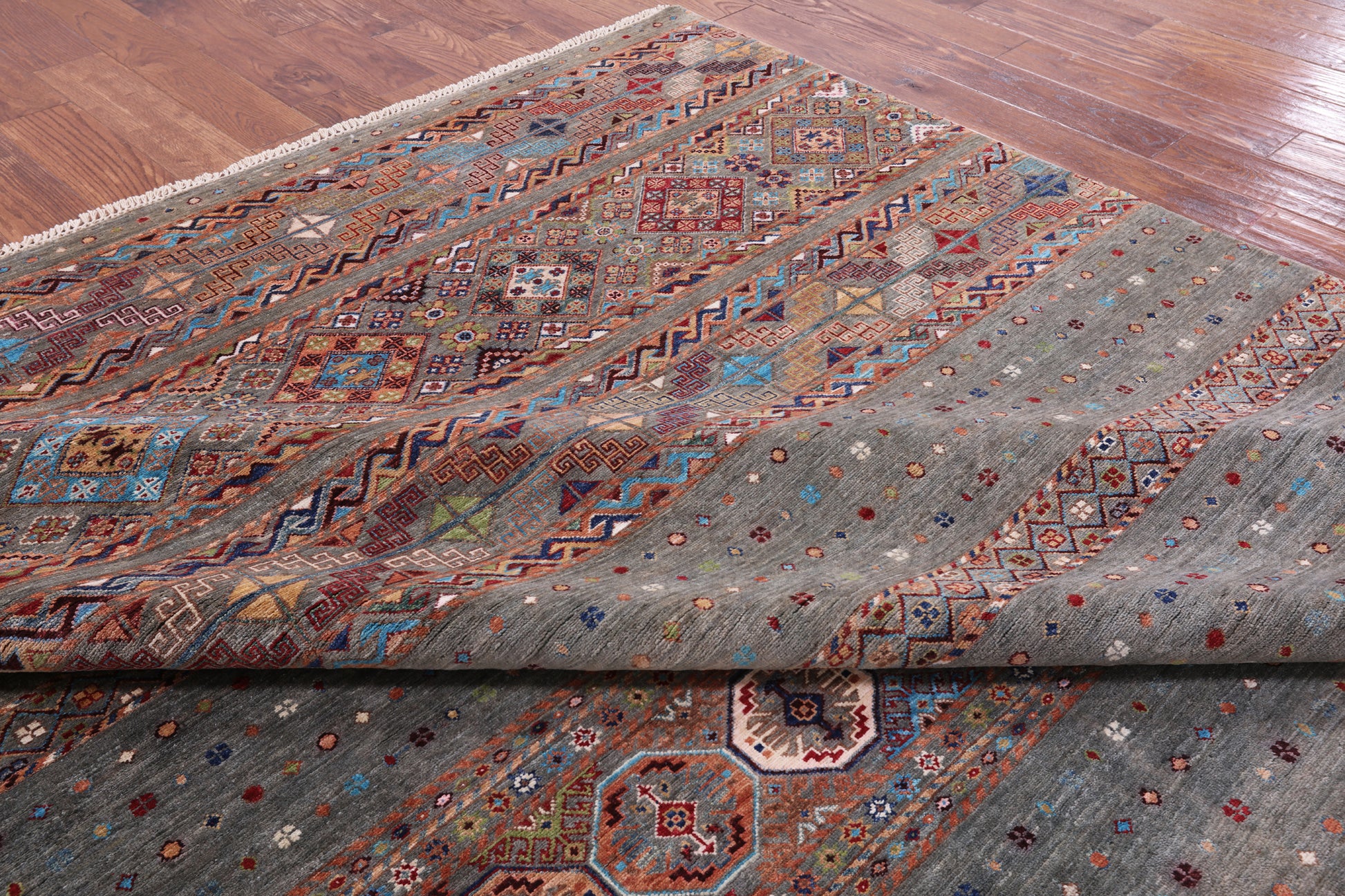 Khorjin Persian Gabbeh Hand Knotted Wool Rug - 9' 3" X 12' 2" - Golden Nile