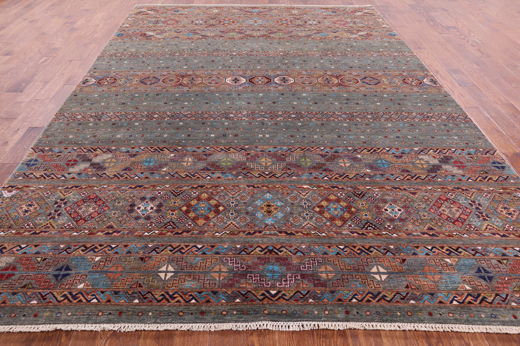 Khorjin Persian Gabbeh Hand Knotted Wool Rug - 9' 3" X 12' 2" - Golden Nile