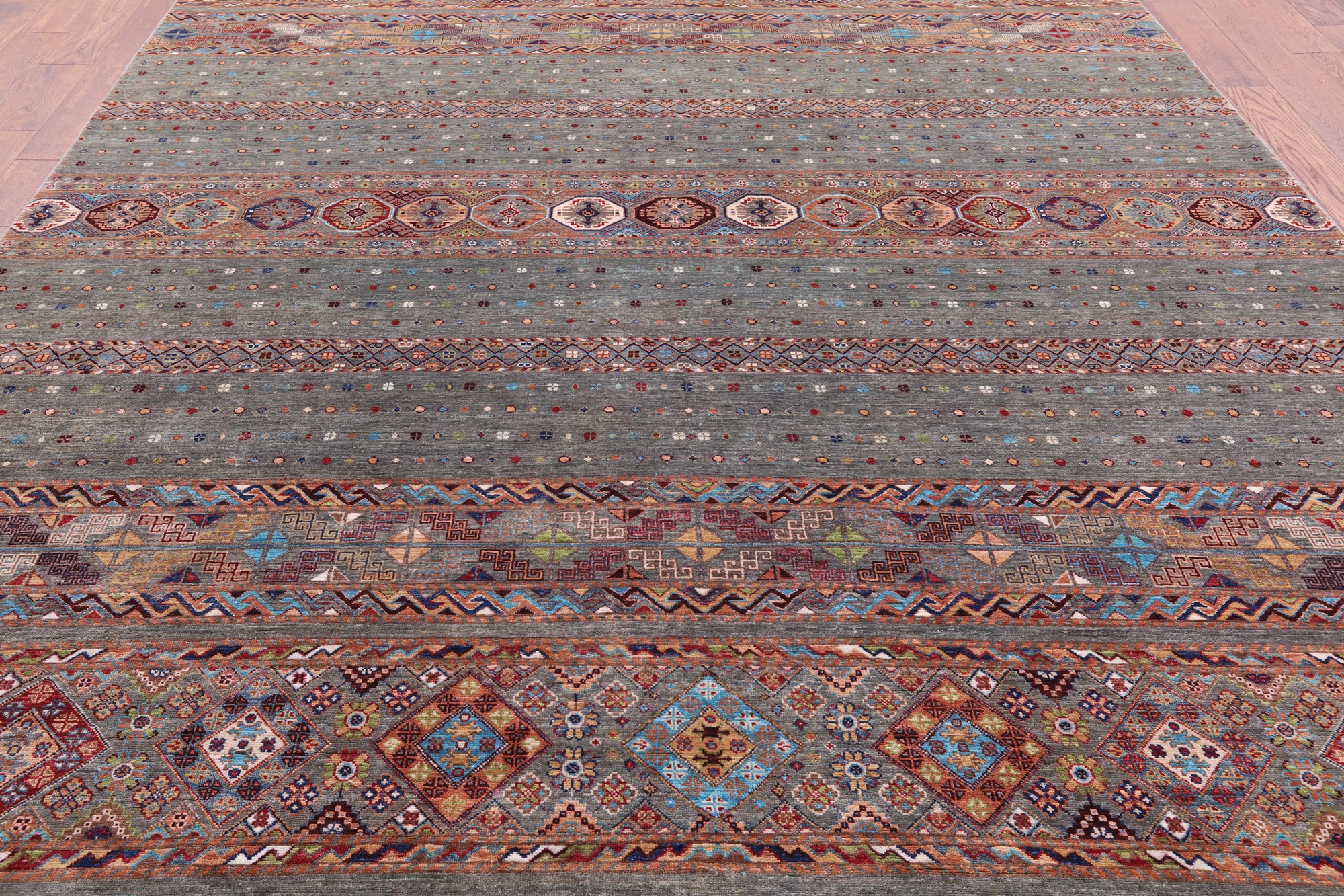 Khorjin Persian Gabbeh Hand Knotted Wool Rug - 9' 3" X 12' 2" - Golden Nile