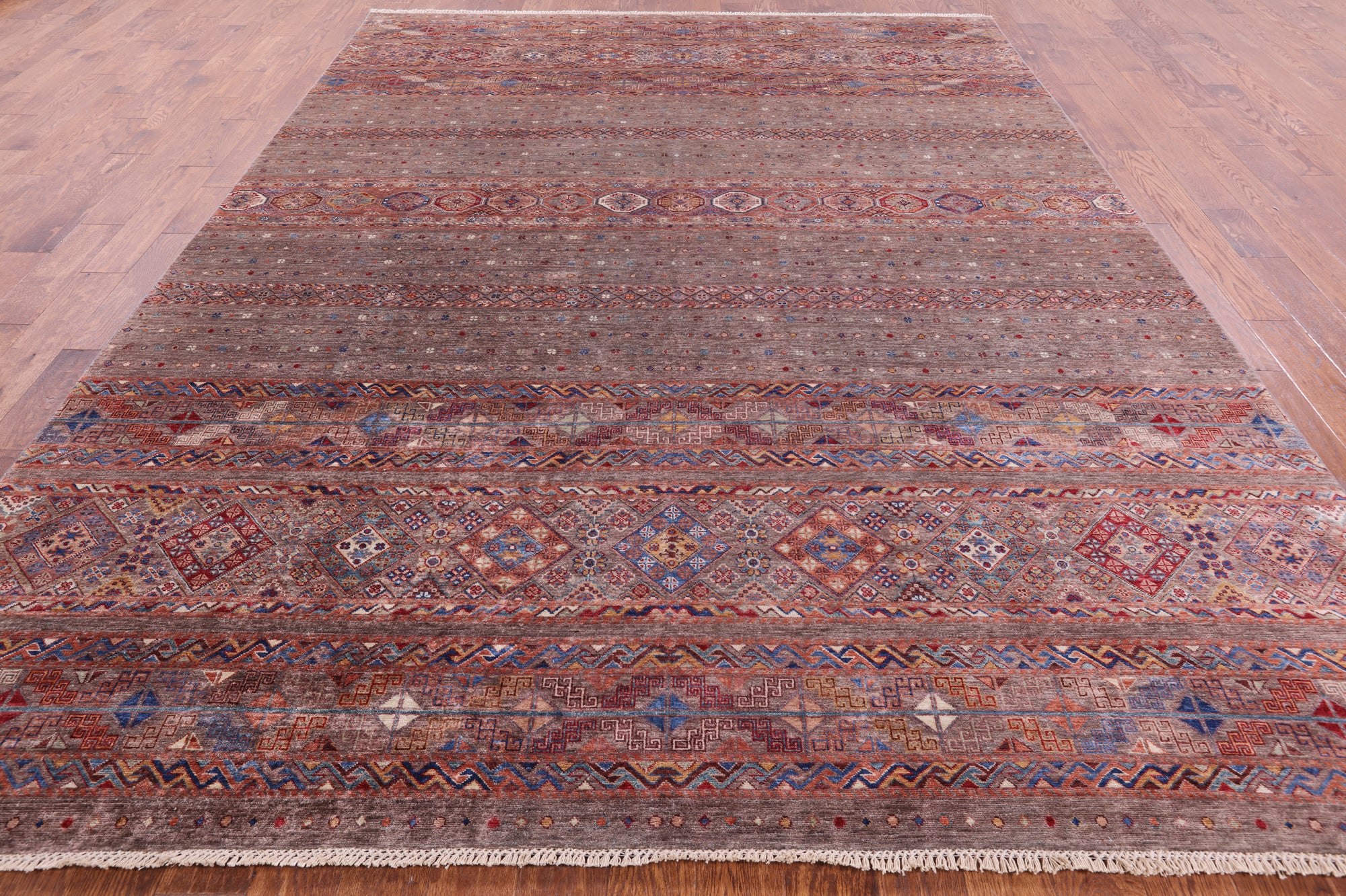 Khorjin Persian Gabbeh Hand Knotted Wool Rug - 9' 0" X 12' 0" - Golden Nile