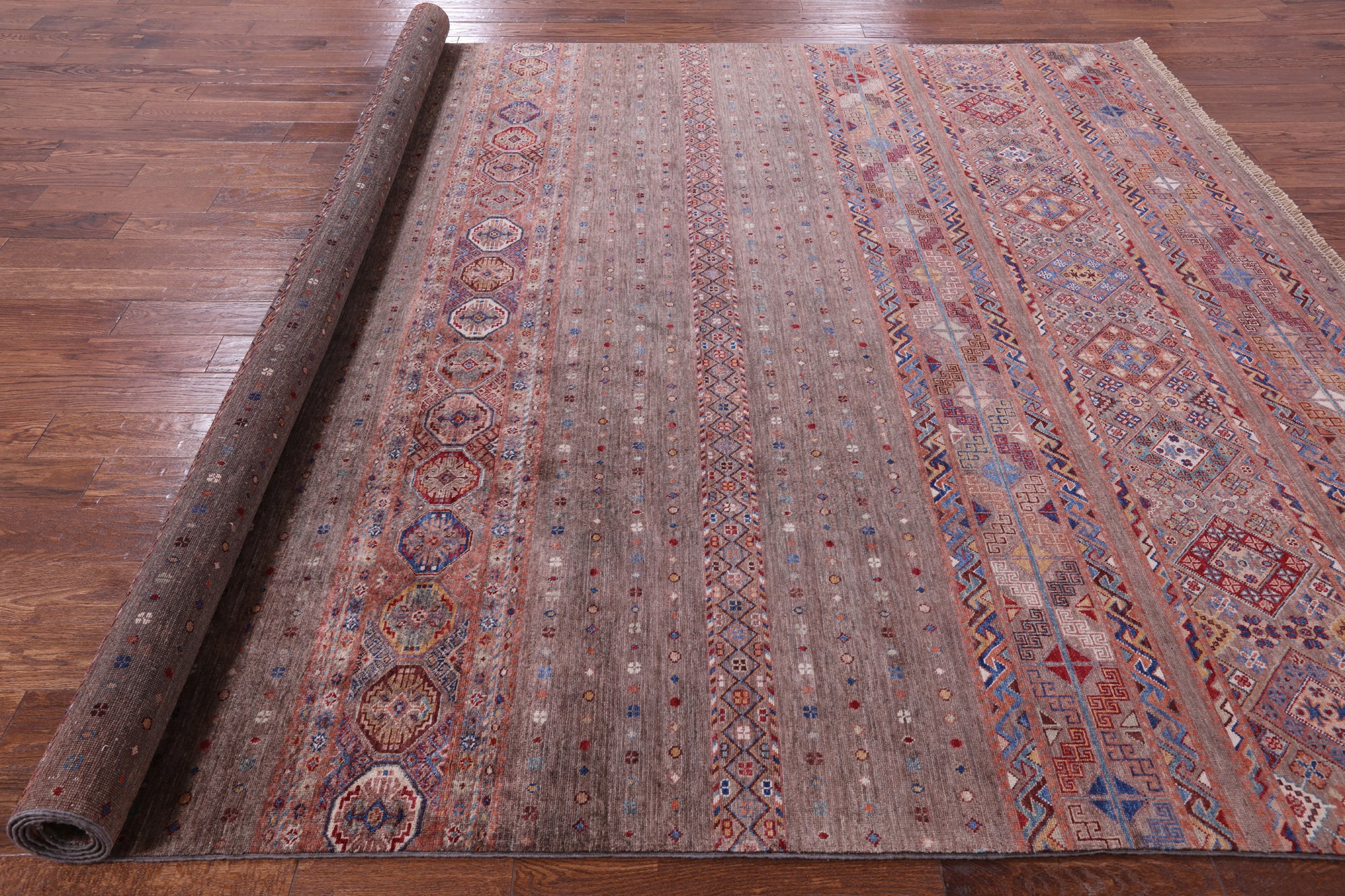 Khorjin Persian Gabbeh Hand Knotted Wool Rug - 9' 0" X 12' 0" - Golden Nile