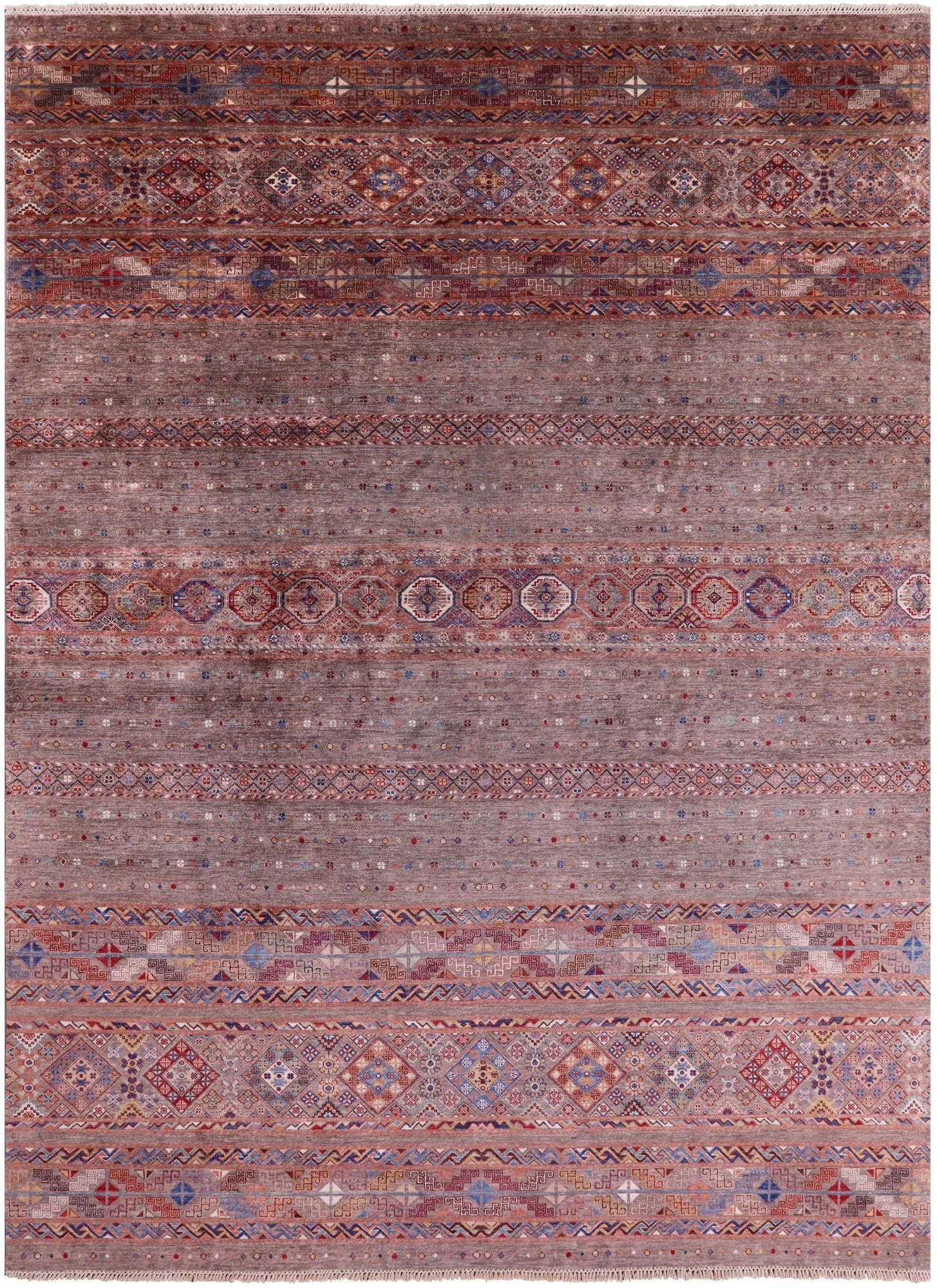 Khorjin Persian Gabbeh Hand Knotted Wool Rug - 9' 0" X 12' 0" - Golden Nile