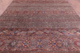 Khorjin Persian Gabbeh Hand Knotted Wool Rug - 9' 0" X 12' 0" - Golden Nile