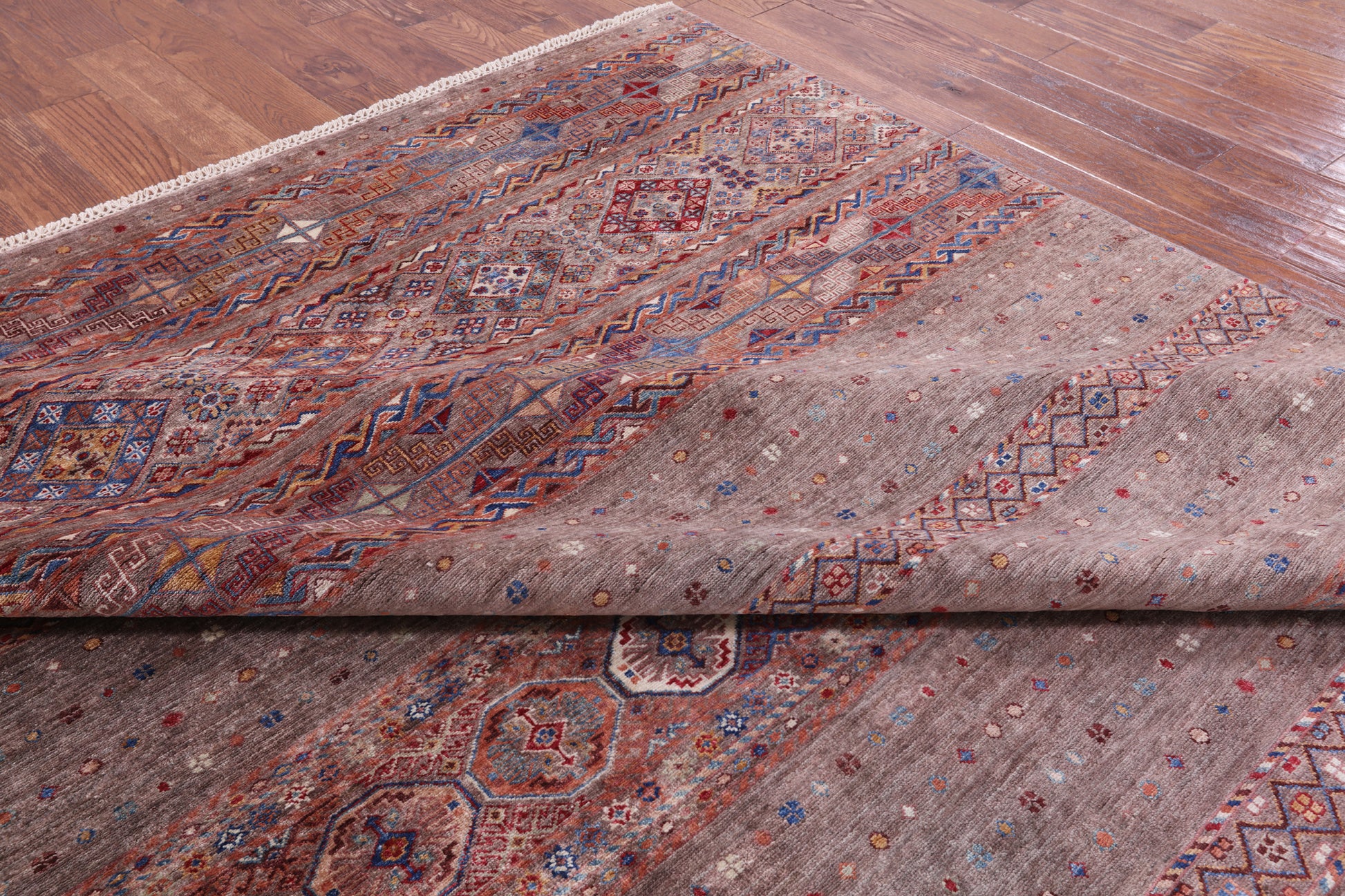 Khorjin Persian Gabbeh Hand Knotted Wool Rug - 9' 0" X 12' 0" - Golden Nile