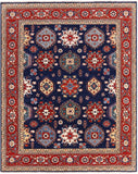 Blue Persian Fine Serapi Handmade Wool Rug - 8' 0" X 9' 10" - Golden Nile