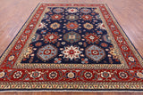 Blue Persian Fine Serapi Handmade Wool Rug - 8' 0" X 9' 10" - Golden Nile