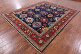 Blue Persian Fine Serapi Handmade Wool Rug - 8' 0" X 9' 10" - Golden Nile