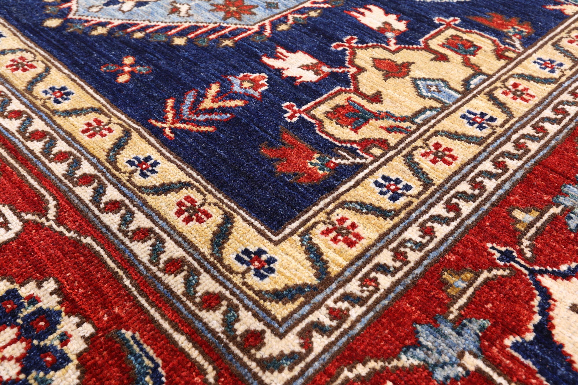 Blue Persian Fine Serapi Handmade Wool Rug - 8' 0" X 9' 10" - Golden Nile