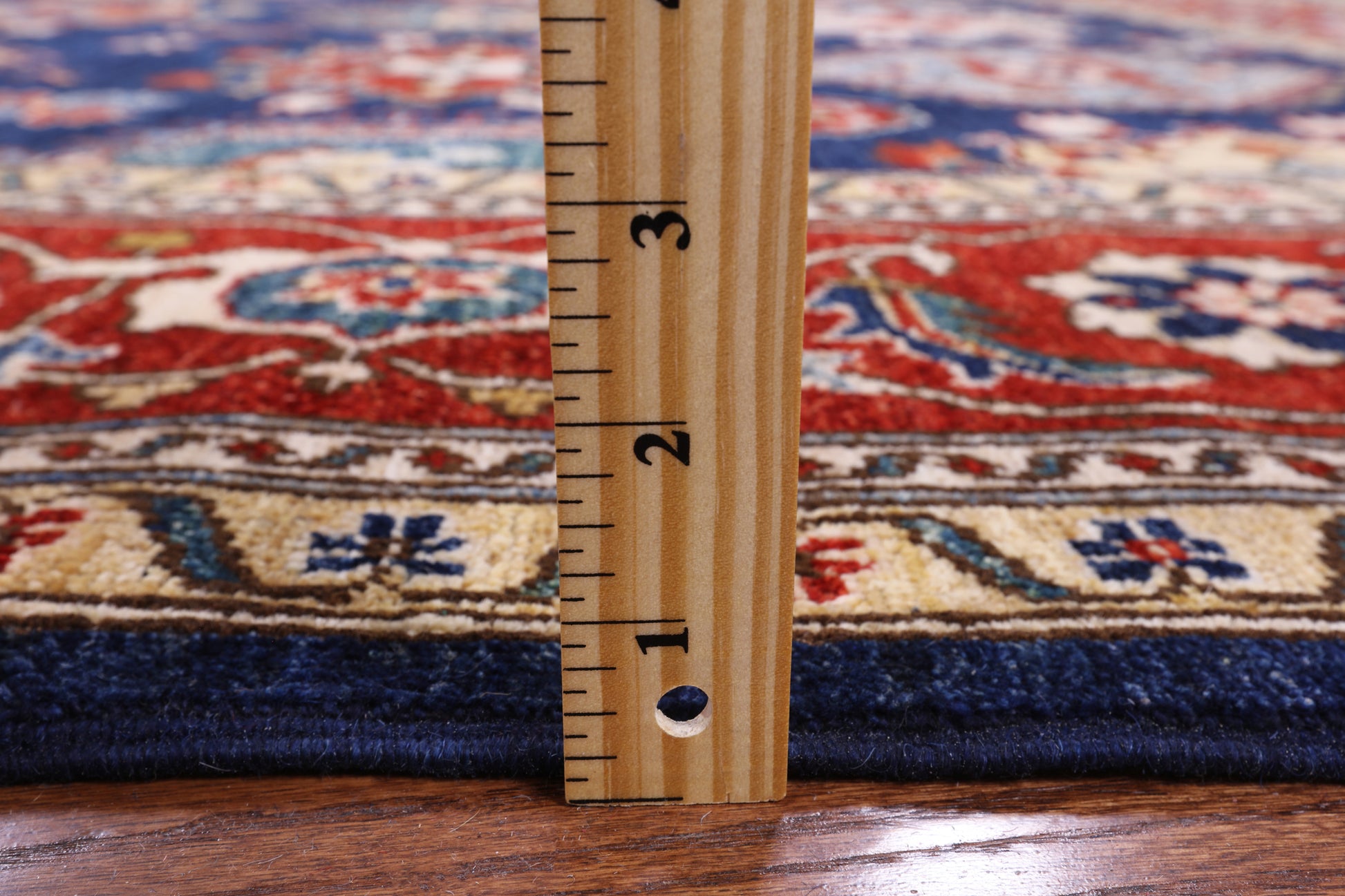 Blue Persian Fine Serapi Handmade Wool Rug - 8' 0" X 9' 10" - Golden Nile