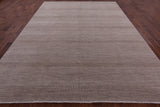 Grey Savannah Grass Hand Knotted Wool & Silk Rug - 9' 1" X 11' 10" - Golden Nile