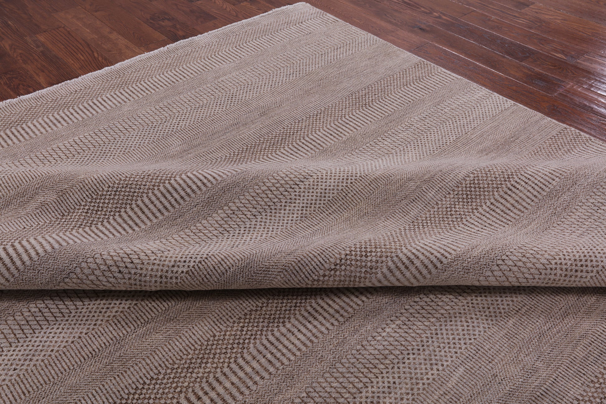 Grey Savannah Grass Hand Knotted Wool & Silk Rug - 9' 1" X 11' 10" - Golden Nile