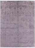 Grey Modern Hand Knotted Wool & Silk Rug - 9' 1" X 11' 10" - Golden Nile
