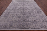 Grey Modern Hand Knotted Wool & Silk Rug - 9' 1" X 11' 10" - Golden Nile