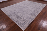 Grey Modern Hand Knotted Wool & Silk Rug - 9' 1" X 11' 10" - Golden Nile