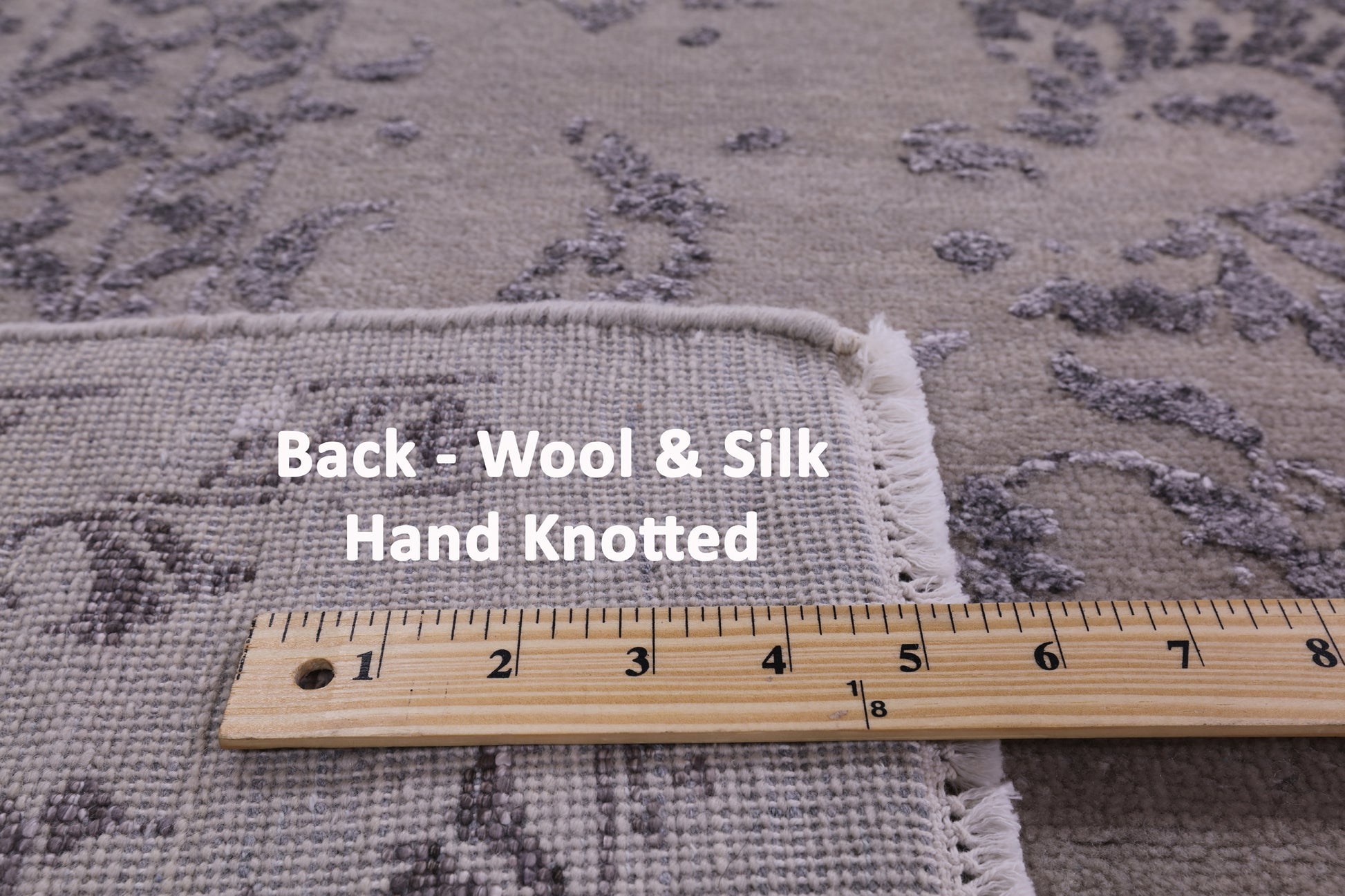 Grey Modern Hand Knotted Wool & Silk Rug - 9' 1" X 11' 10" - Golden Nile