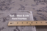 Grey Modern Hand Knotted Wool & Silk Rug - 9' 1" X 11' 10" - Golden Nile