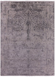 Grey Modern Hand Knotted Wool & Silk Rug - 8' 10" X 12' 3" - Golden Nile