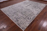 Grey Modern Hand Knotted Wool & Silk Rug - 8' 10" X 12' 3" - Golden Nile