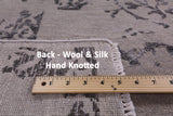 Grey Modern Hand Knotted Wool & Silk Rug - 8' 10" X 12' 3" - Golden Nile