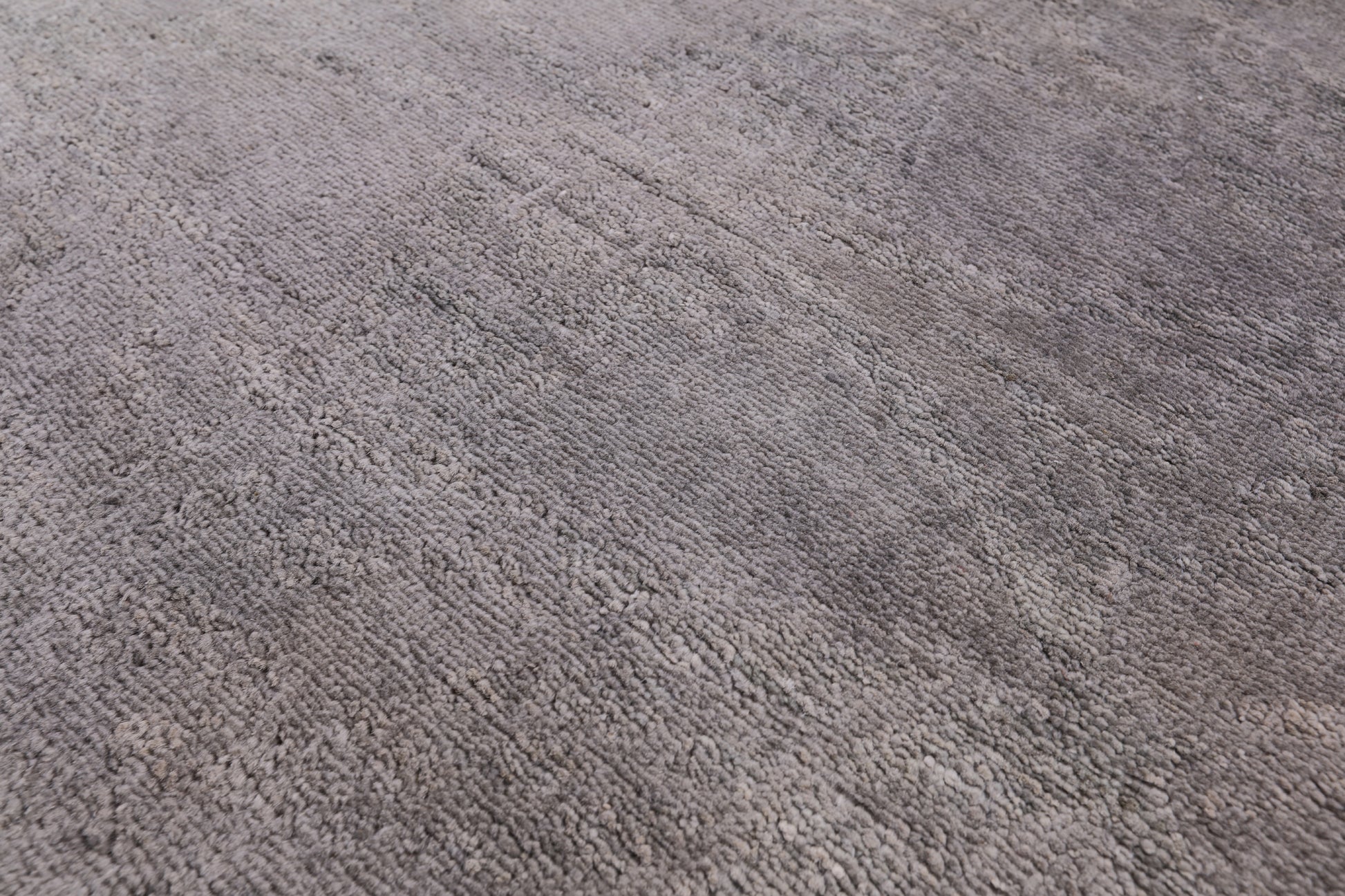 Grey Full Pile Overdyed Hand Knotted Wool Rug - 4' 2" X 6' 3" - Golden Nile
