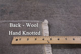 Grey Full Pile Overdyed Hand Knotted Wool Rug - 4' 2" X 6' 3" - Golden Nile
