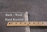 Grey Full Pile Overdyed Hand Knotted Wool Rug - 4' 2" X 6' 3" - Golden Nile