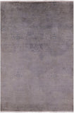 Grey Full Pile Overdyed Hand Knotted Wool Rug - 4' 2" X 6' 3" - Golden Nile