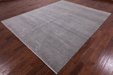 Grey Savannah Grass Handmade Wool & Silk Rug - 8' 1" X 9' 10" - Golden Nile