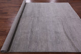 Grey Savannah Grass Handmade Wool & Silk Rug - 8' 1" X 9' 10" - Golden Nile