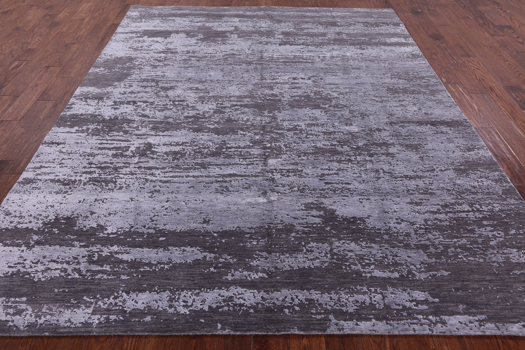Abstract Contemporary Handmade Wool & Silk Rug - 8' 2" X 9' 10" - Golden Nile