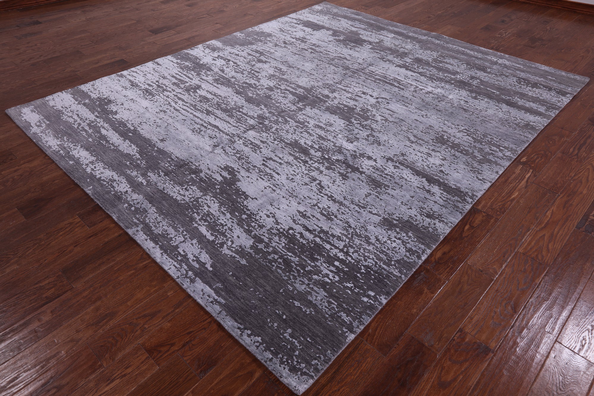 Abstract Contemporary Handmade Wool & Silk Rug - 8' 2" X 9' 10" - Golden Nile