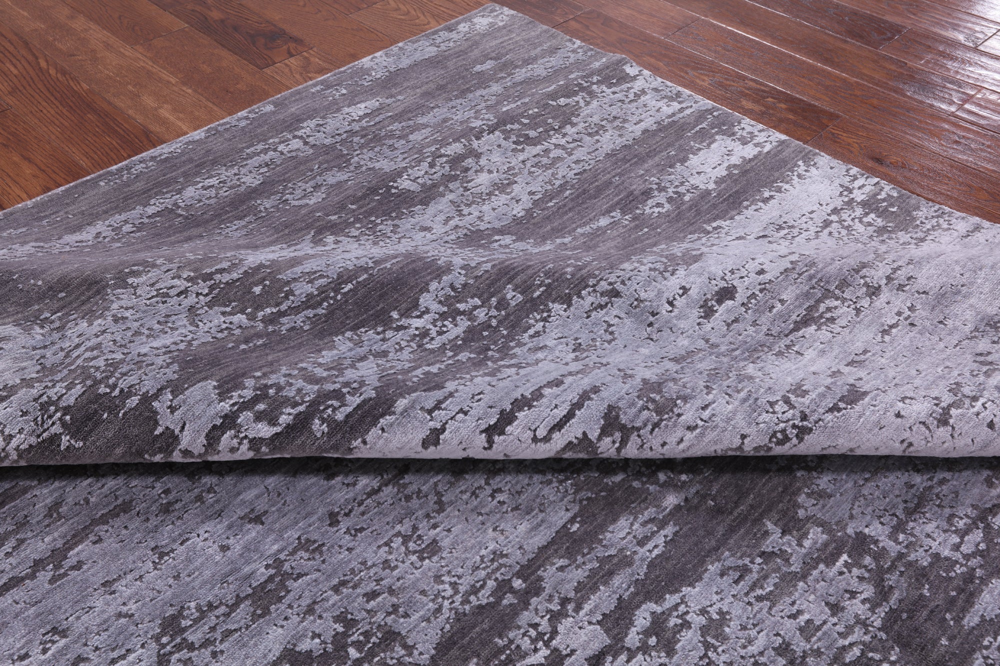 Abstract Contemporary Handmade Wool & Silk Rug - 8' 2" X 9' 10" - Golden Nile