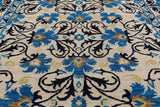 Ivory William Morris Hand Knotted Wool Rug - 8' 9" X 11' 8" - Golden Nile