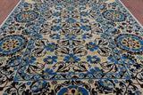 Ivory William Morris Hand Knotted Wool Rug - 8' 9" X 11' 8" - Golden Nile