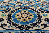 Ivory William Morris Hand Knotted Wool Rug - 8' 9" X 11' 8" - Golden Nile