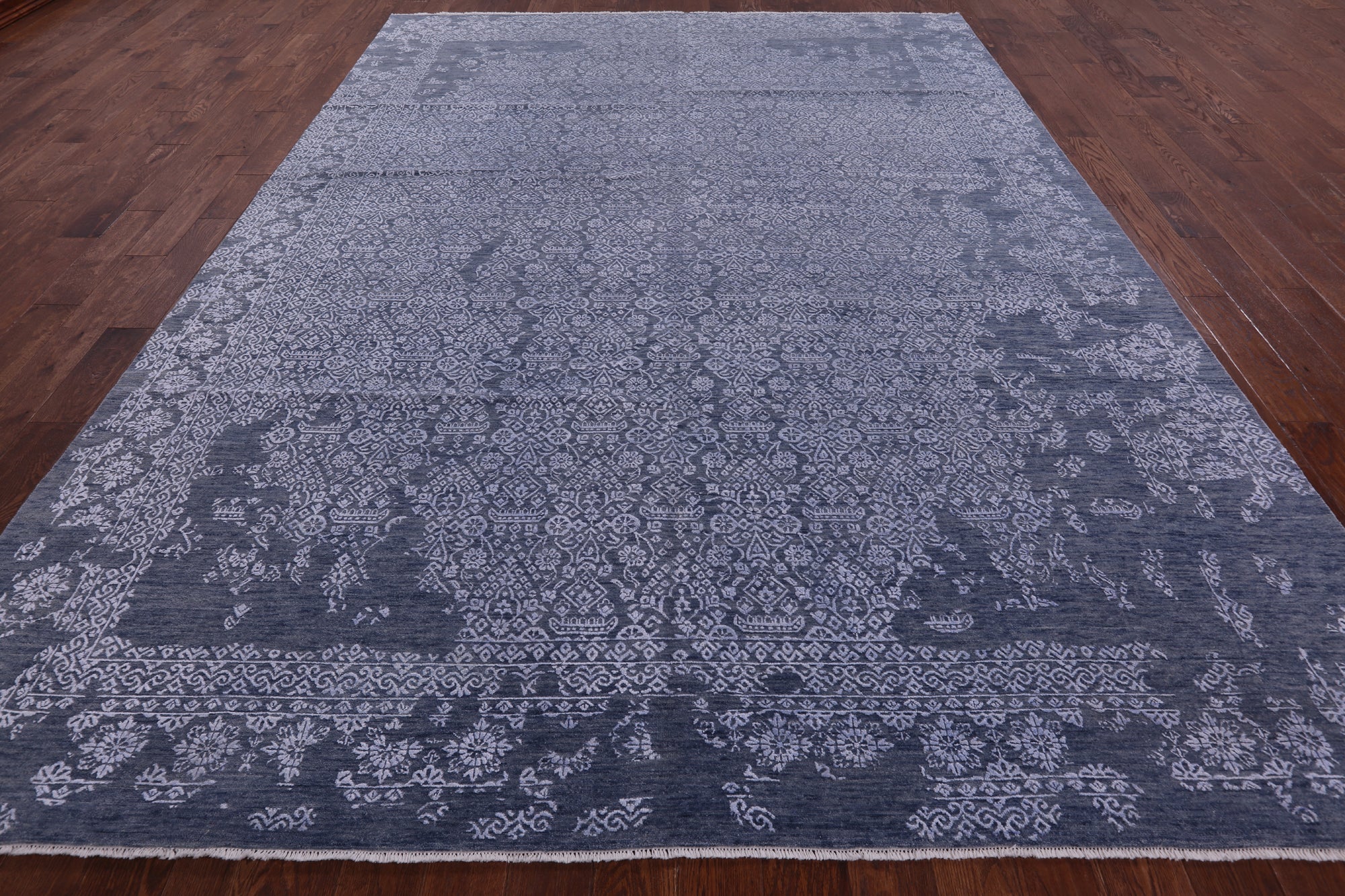 Modern Hand Knotted Wool & Silk Rug - 9' 1" X 12' 2" - Golden Nile