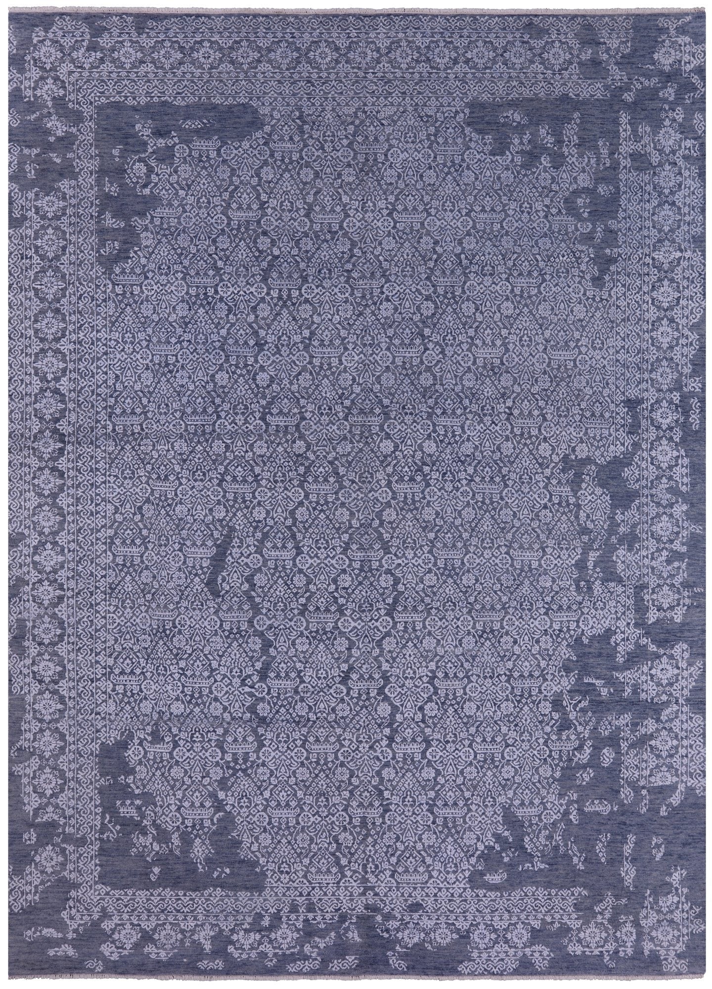 Modern Hand Knotted Wool & Silk Rug - 9' 1" X 12' 2" - Golden Nile