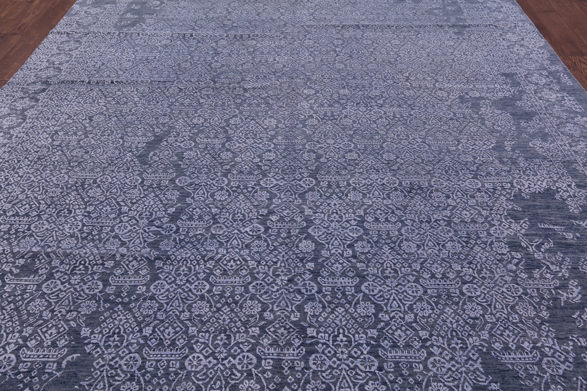 Modern Hand Knotted Wool & Silk Rug - 9' 1" X 12' 2" - Golden Nile