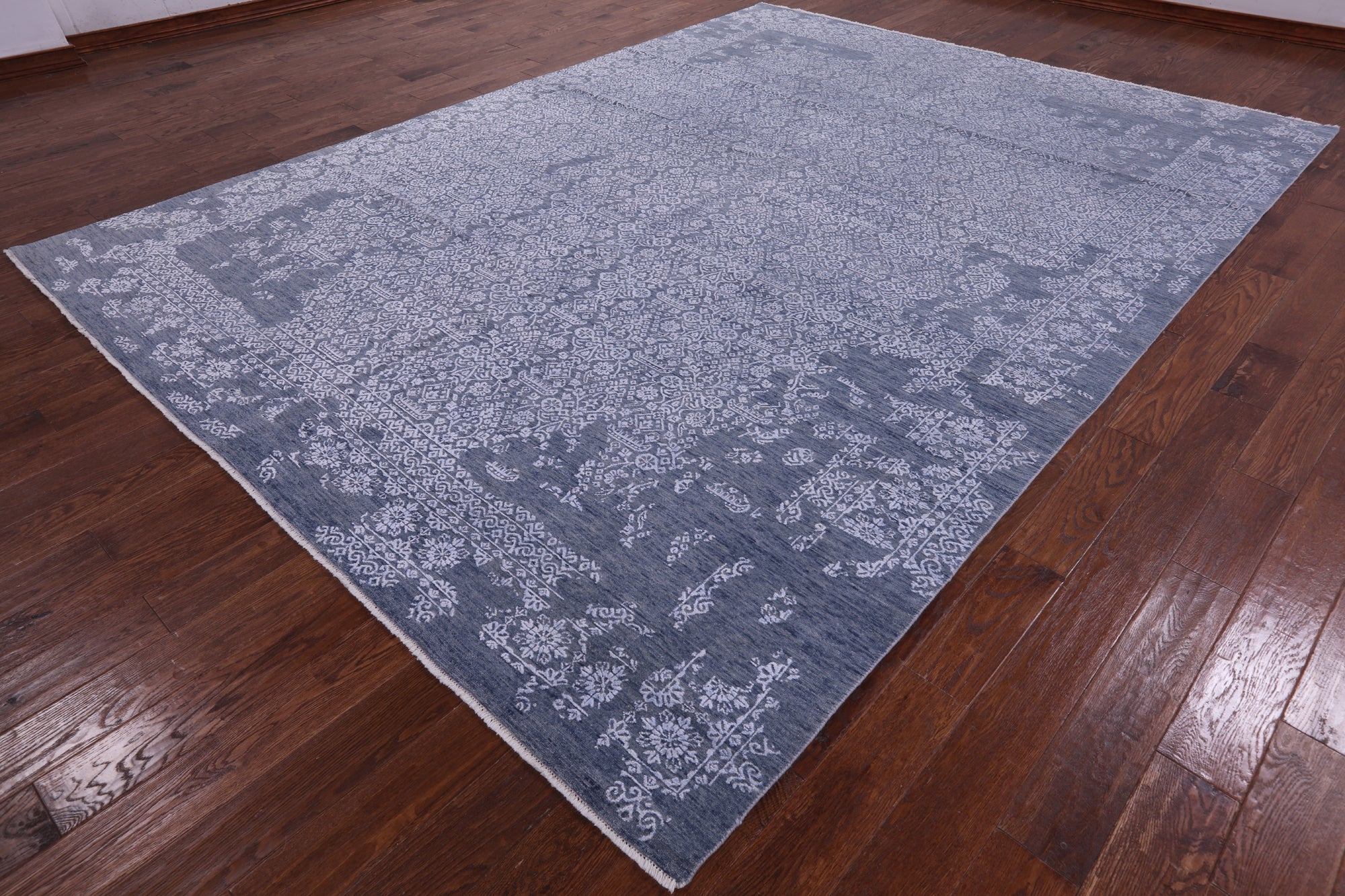Modern Hand Knotted Wool & Silk Rug - 9' 1" X 12' 2" - Golden Nile