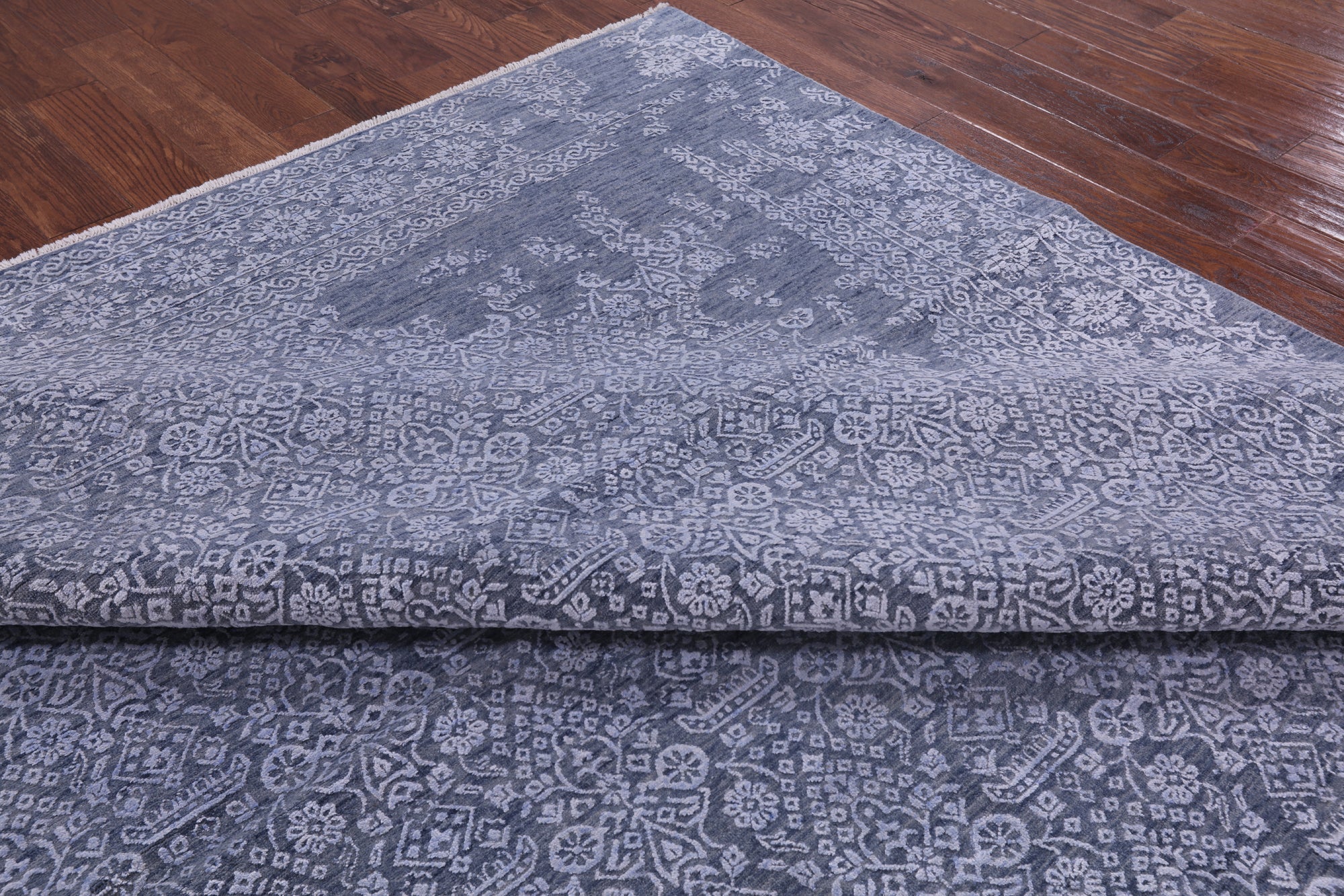 Modern Hand Knotted Wool & Silk Rug - 9' 1" X 12' 2" - Golden Nile