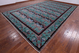 Grey William Morris Hand Knotted Wool Rug - 11' 9" X 18' 2" - Golden Nile