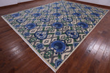 Ivory William Morris Handmade Wool Rug - 12' 1" X 15' 10" - Golden Nile
