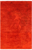 Full Pile Overdyed Hand Knotted Wool Rug - 4' 1" X 5' 10" - Golden Nile