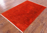 Full Pile Overdyed Hand Knotted Wool Rug - 4' 1" X 5' 10" - Golden Nile