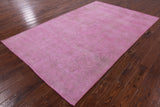 Pink Persian Overdyed Hand Knotted Wool Rug - 5' 9" X 9' 1" - Golden Nile